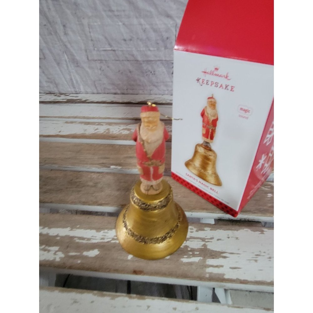 Hallmark Santa's magic bell ornament sound 2013 Xmas tree holiday home decor